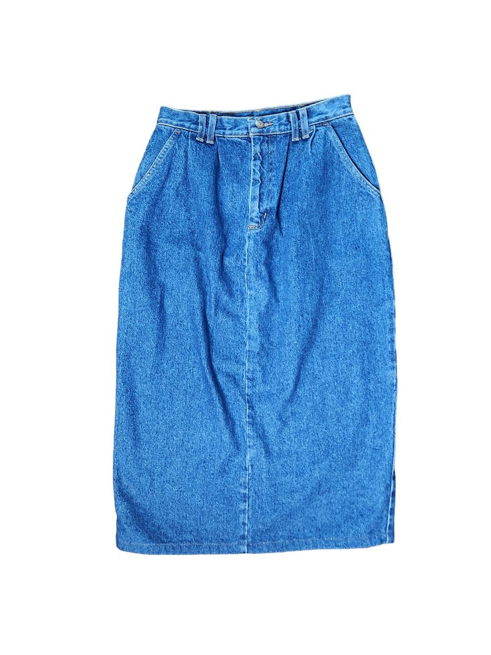 VINTAGE Vivaldi Jeanswear denim skirt straight cut size 8